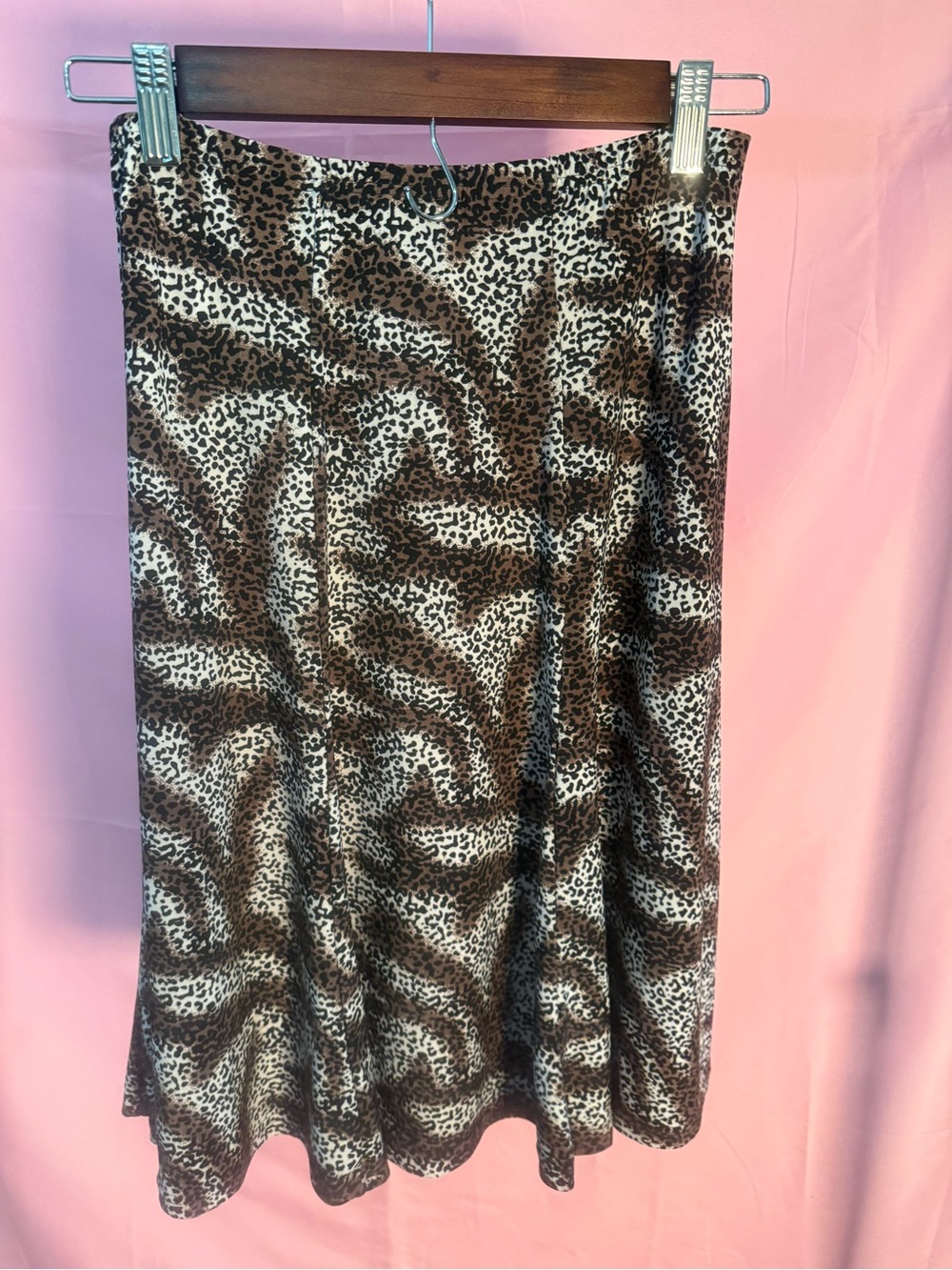 Women’s Brown Animal-Print A-Line Skirt Size 10/12 by - Picture 3 of 3